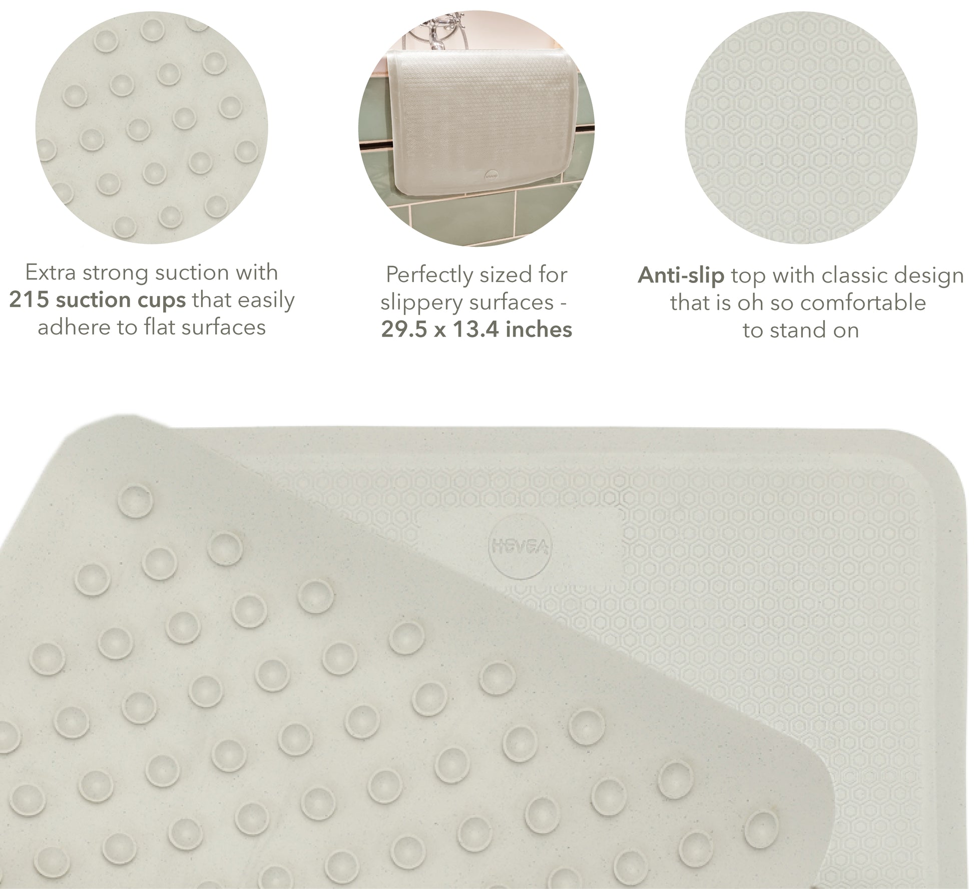 Honeycomb Anti Slip Bath Mat 75 x 34 cm