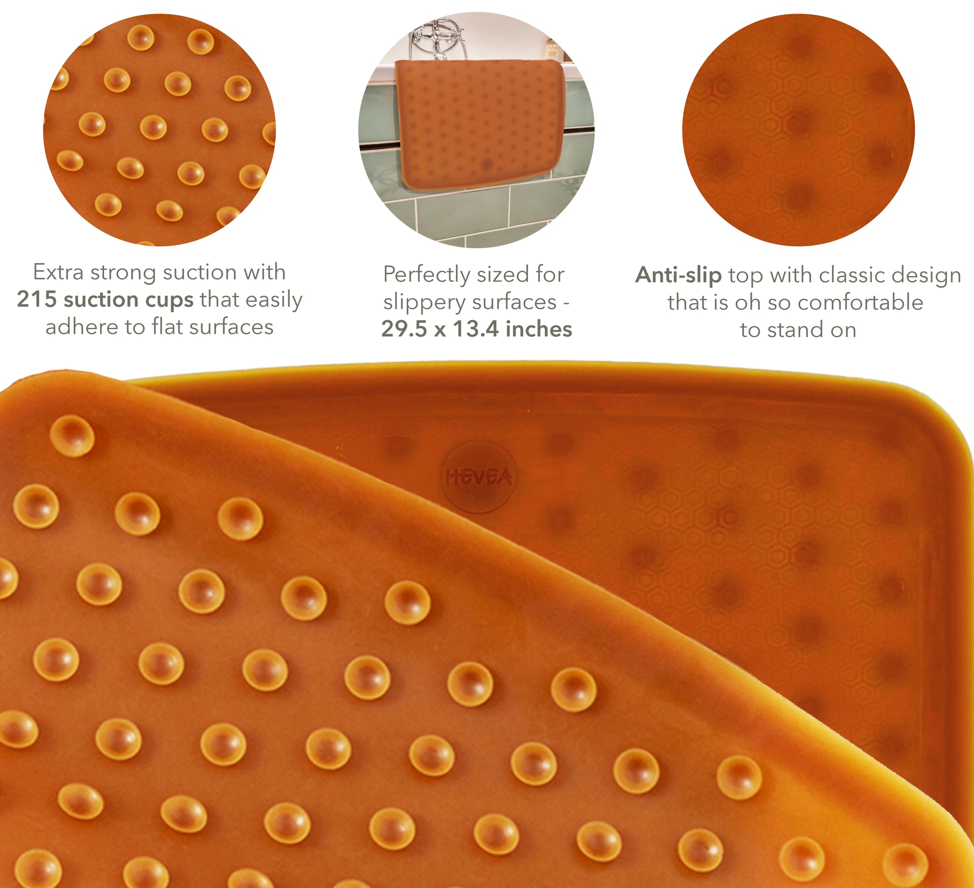 Honeycomb Anti Slip Bath Mat 75 x 34 cm