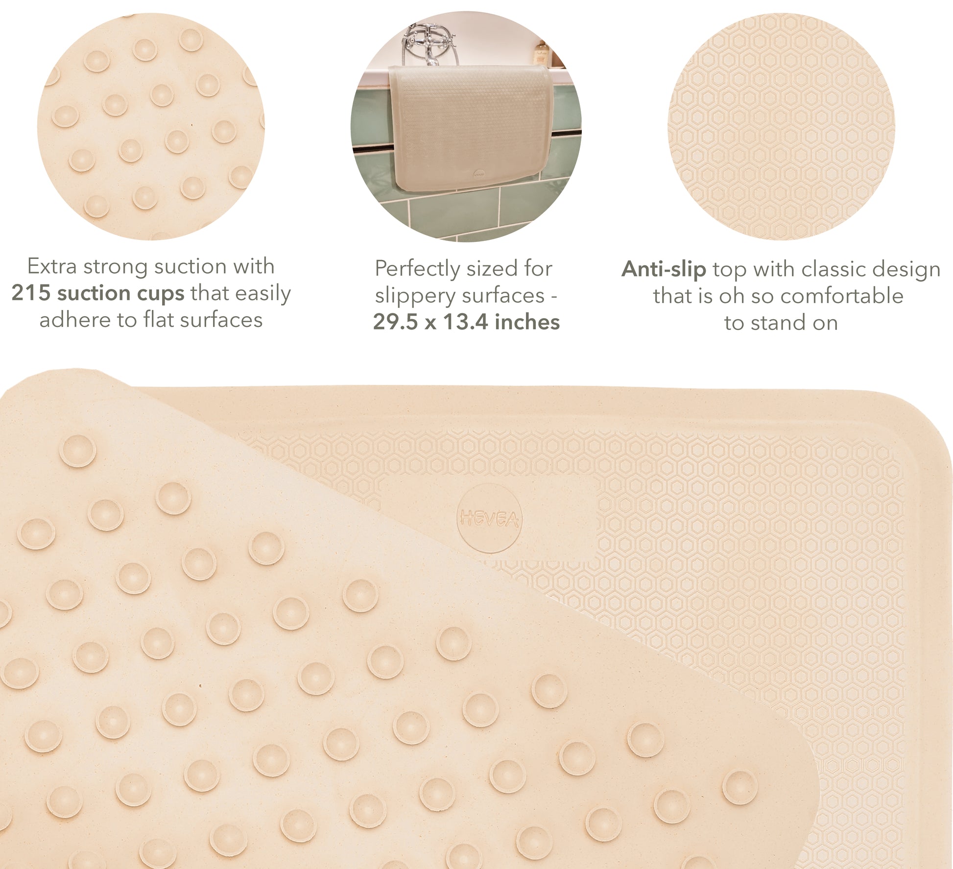 Honeycomb Anti Slip Bath Mat 75 x 34 cm