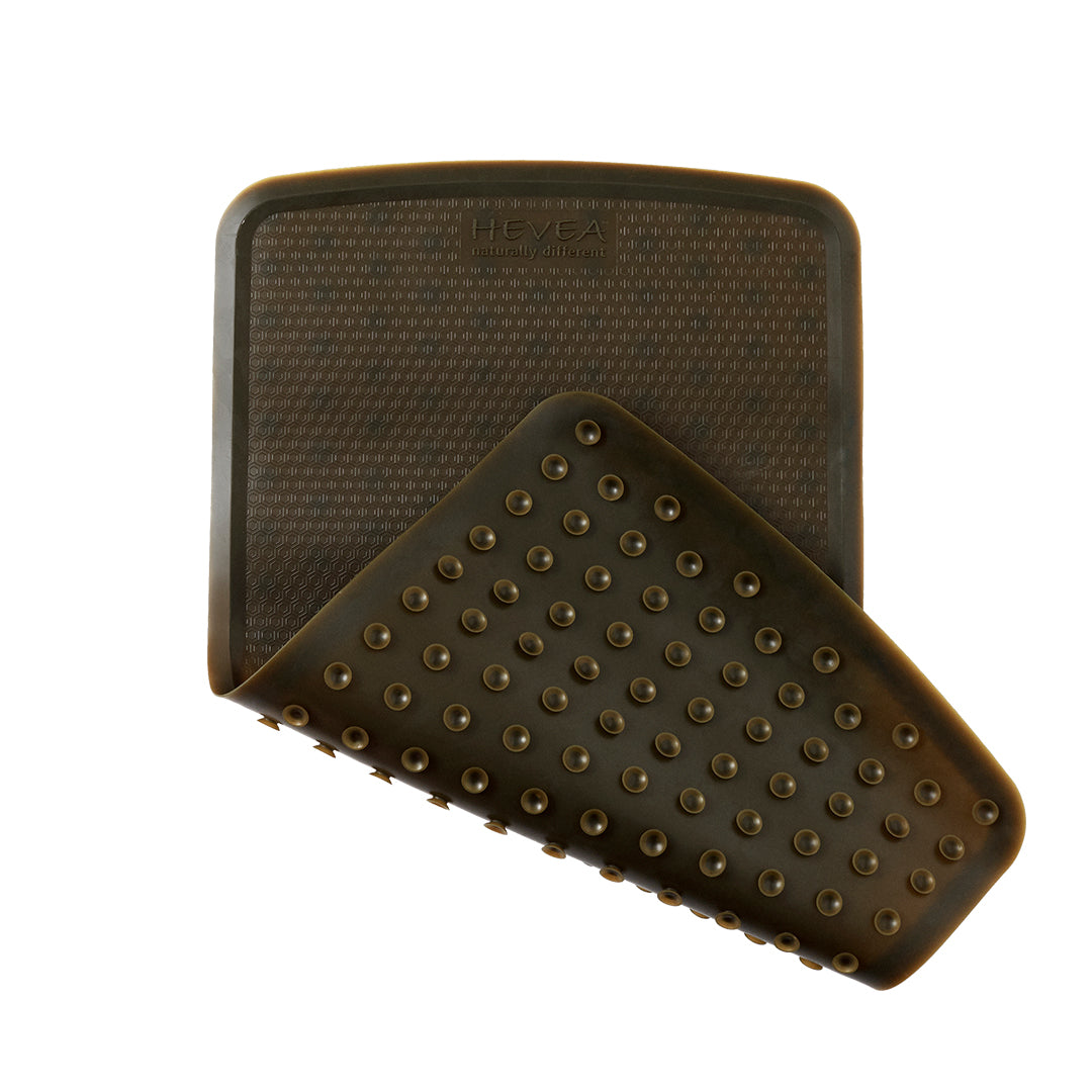 black natural rubber bath mat surfaces on a white background