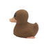 Brown rubber duck on a white background