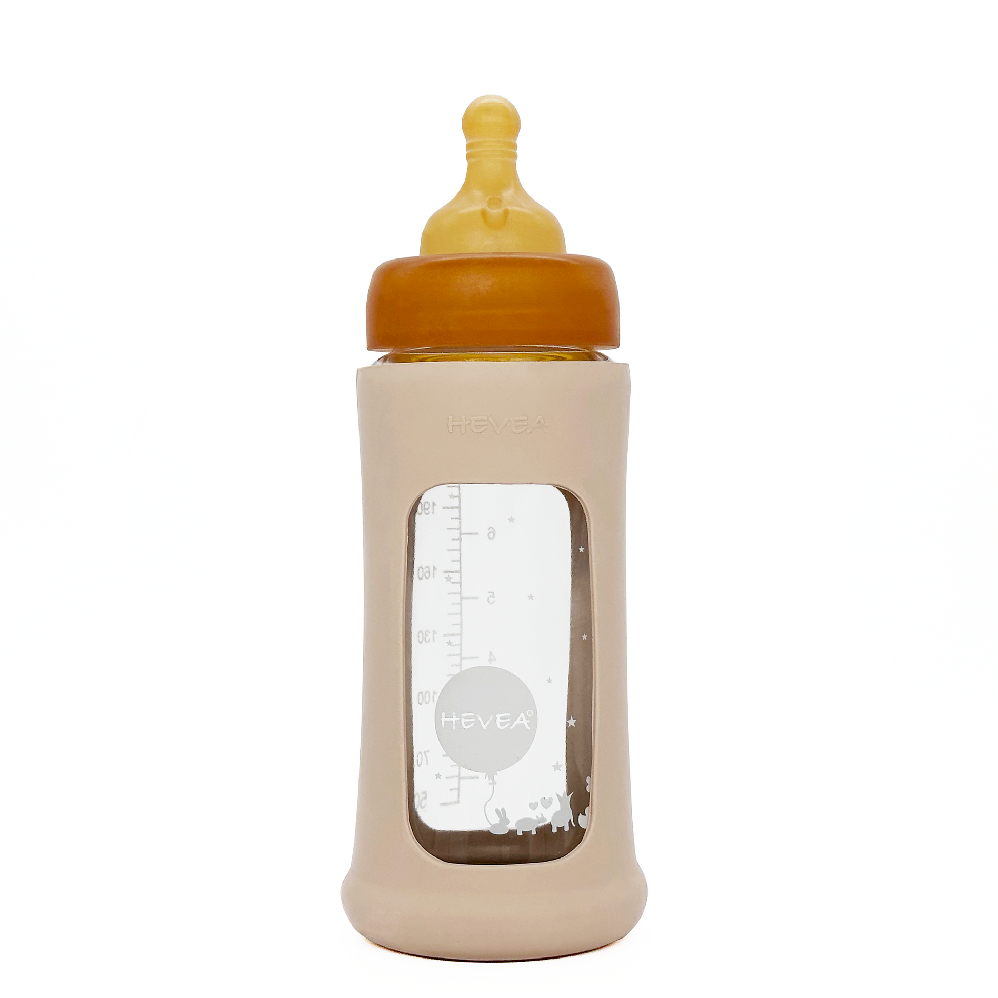 Wide Neck Baby Glass Bottle with Sleeve 250m Single-Pack