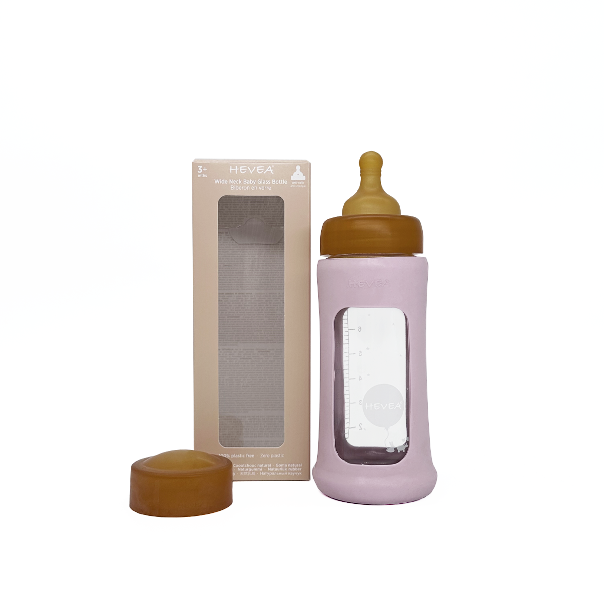 Wide Neck Baby Glass Bottle with Sleeve 250m Single-Pack