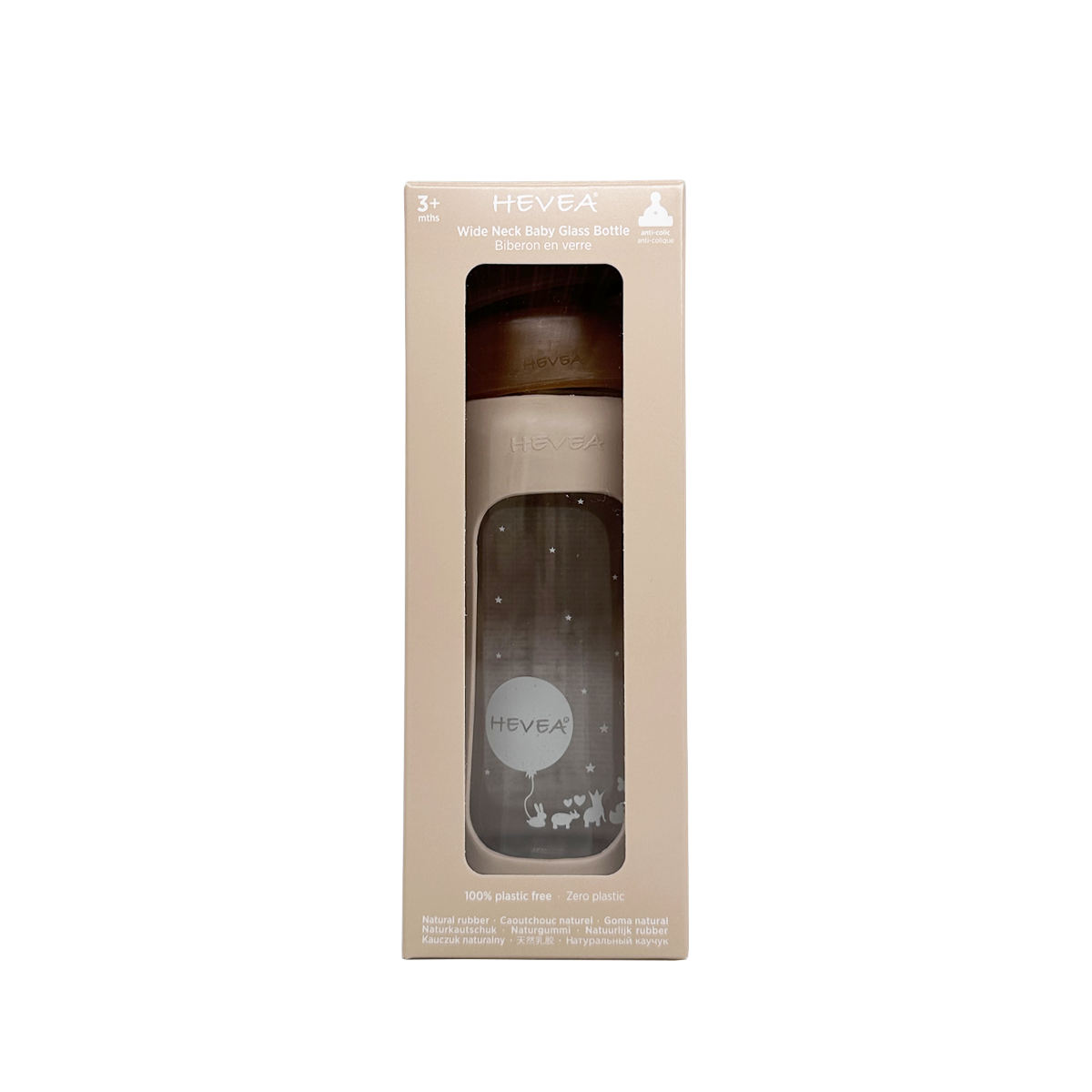 Wide Neck Baby Glass Bottle with Sleeve 250m Single-Pack
