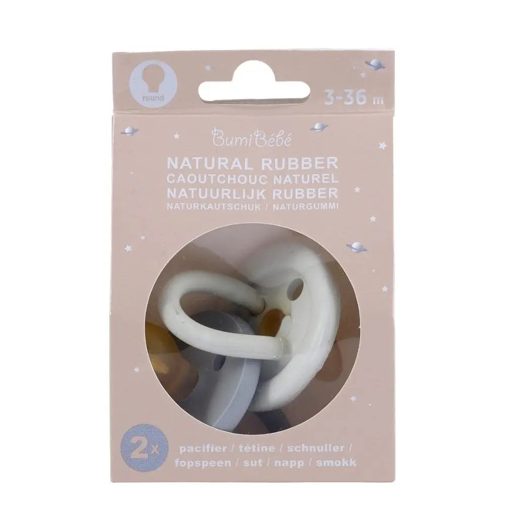 Hevea Bumi BeBe Natural Rubber Pacifier - Dove Grey & Sage - Twin Pack-Hevea-Hello Charlie