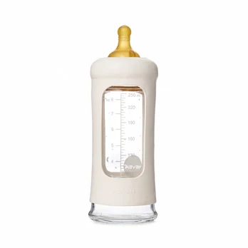 Wide Neck Baby Glass Bottle with Sleeve 250m Single-Pack