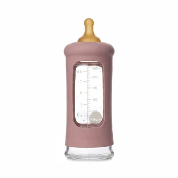 Wide Neck Baby Glass Bottle with Sleeve 250m Single-Pack