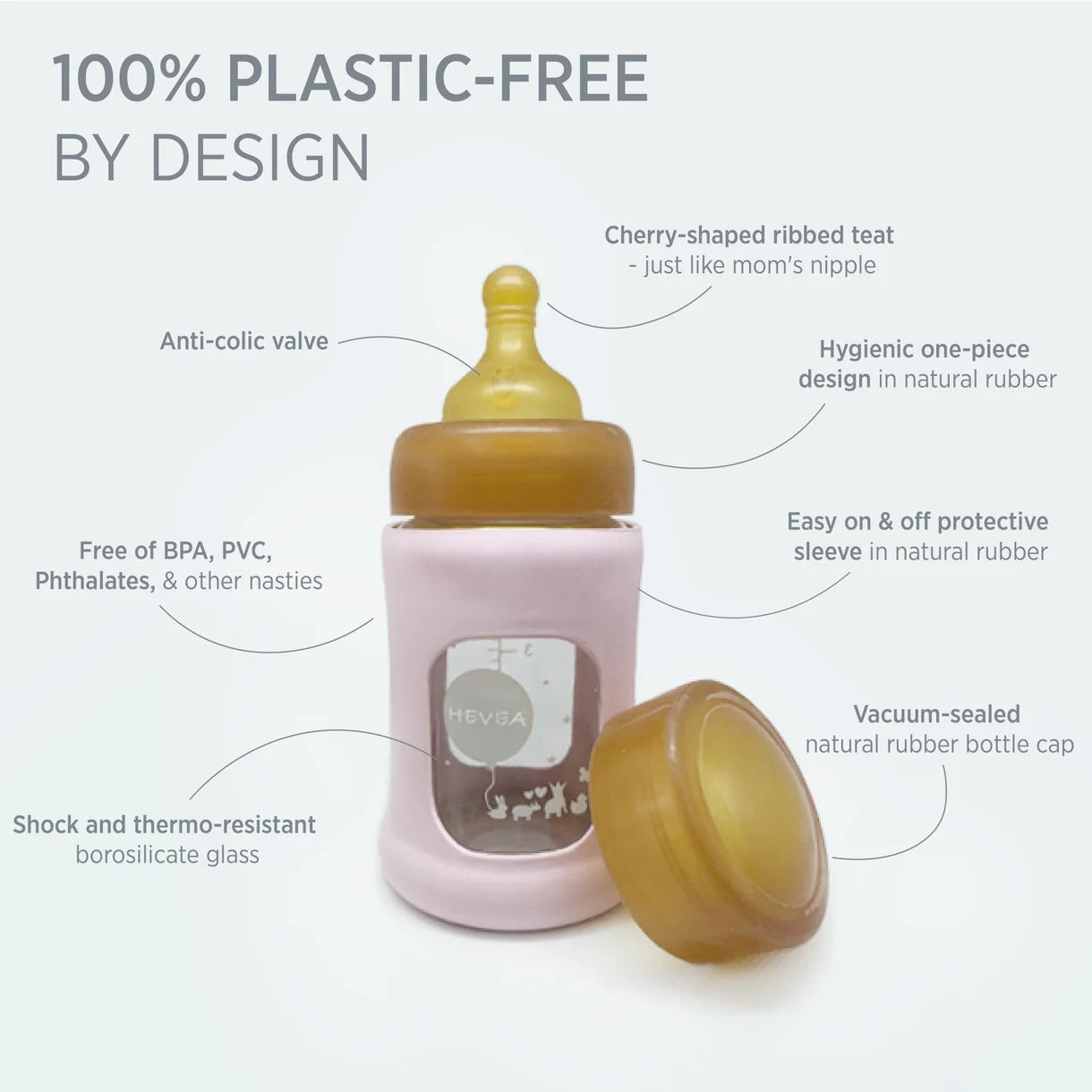 Wide Neck Baby Glass Bottle with Sleeve 250m Single-Pack