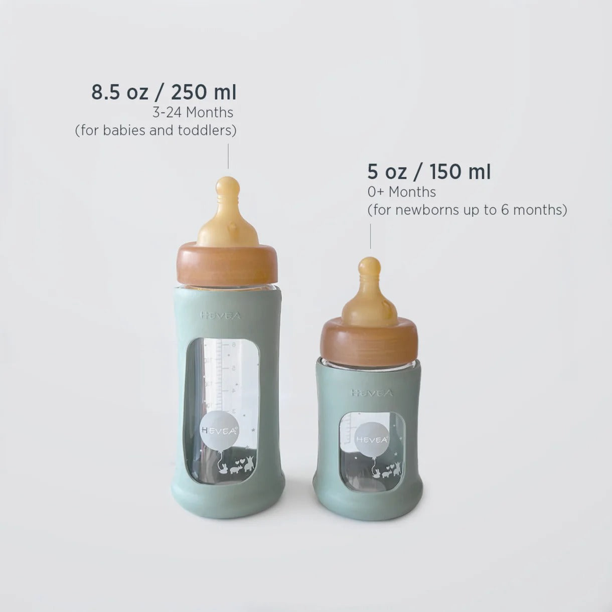 Wide Neck Baby Glass Bottle with Sleeve 150ml Single-Pack